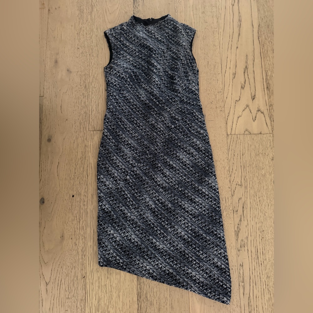 Banana Republic Black and Gray Textured Dress